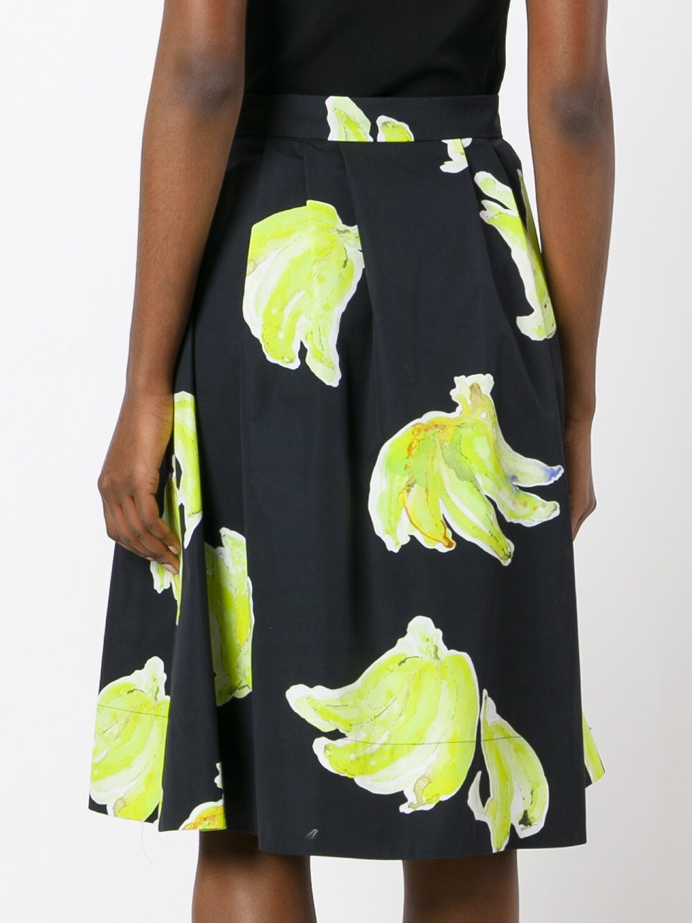 print pleated skirt