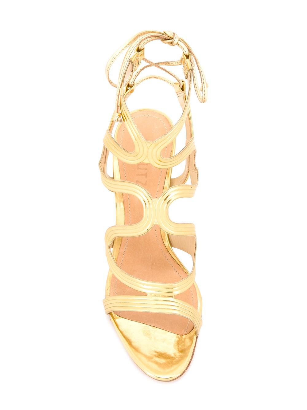 metallic sandals