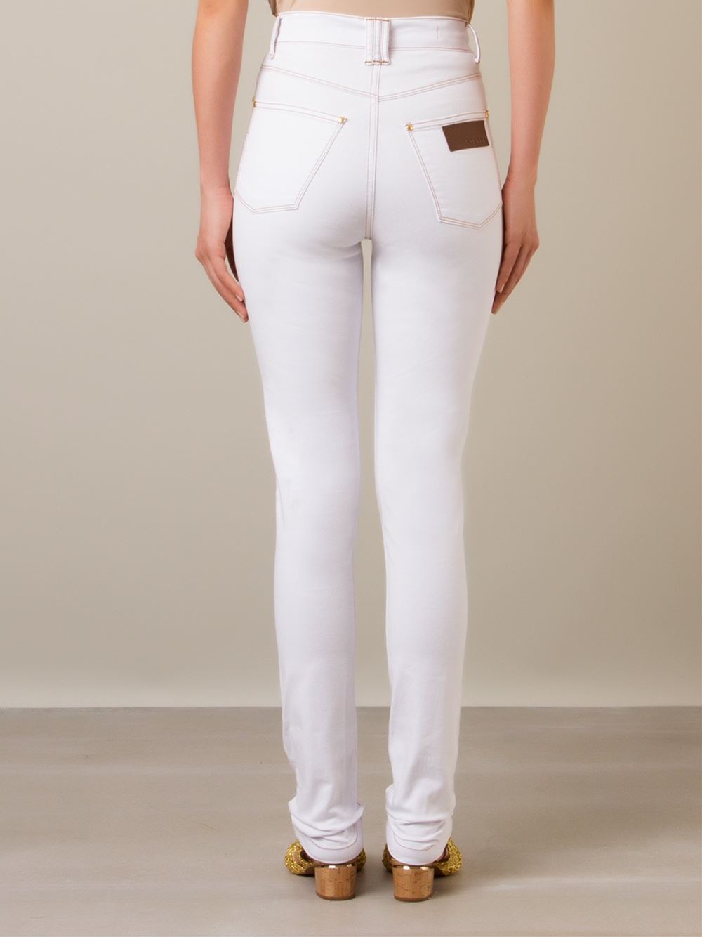 high waist skinny trousers
