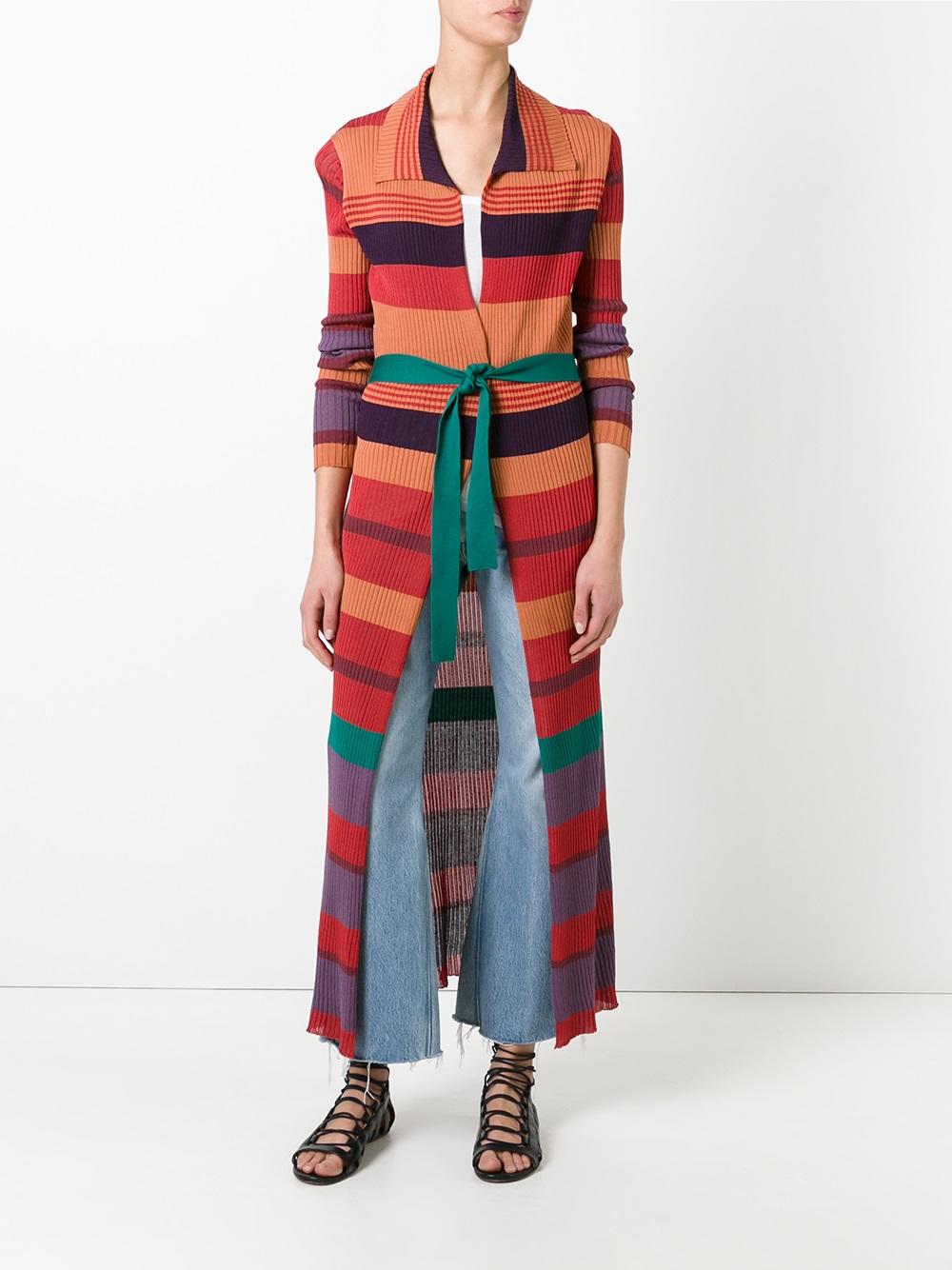long striped ribbed cardigan