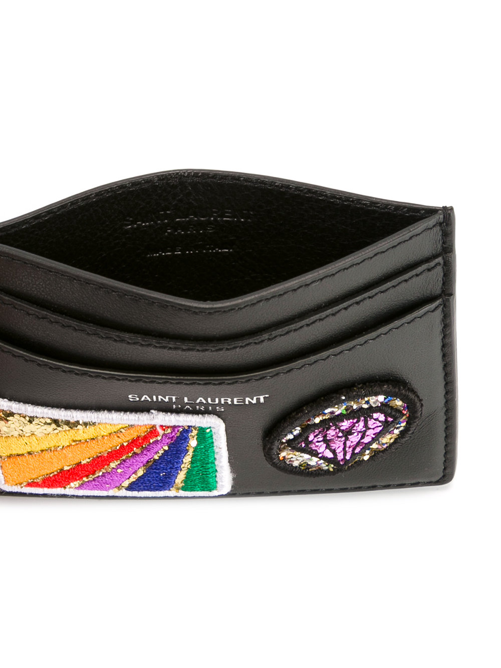 embellished leather card holder