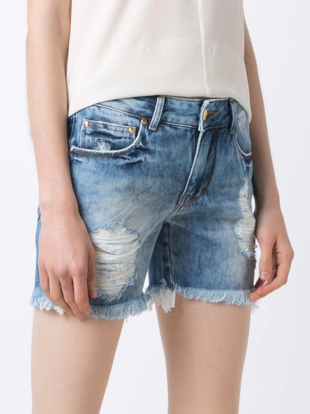 distressed denim shorts