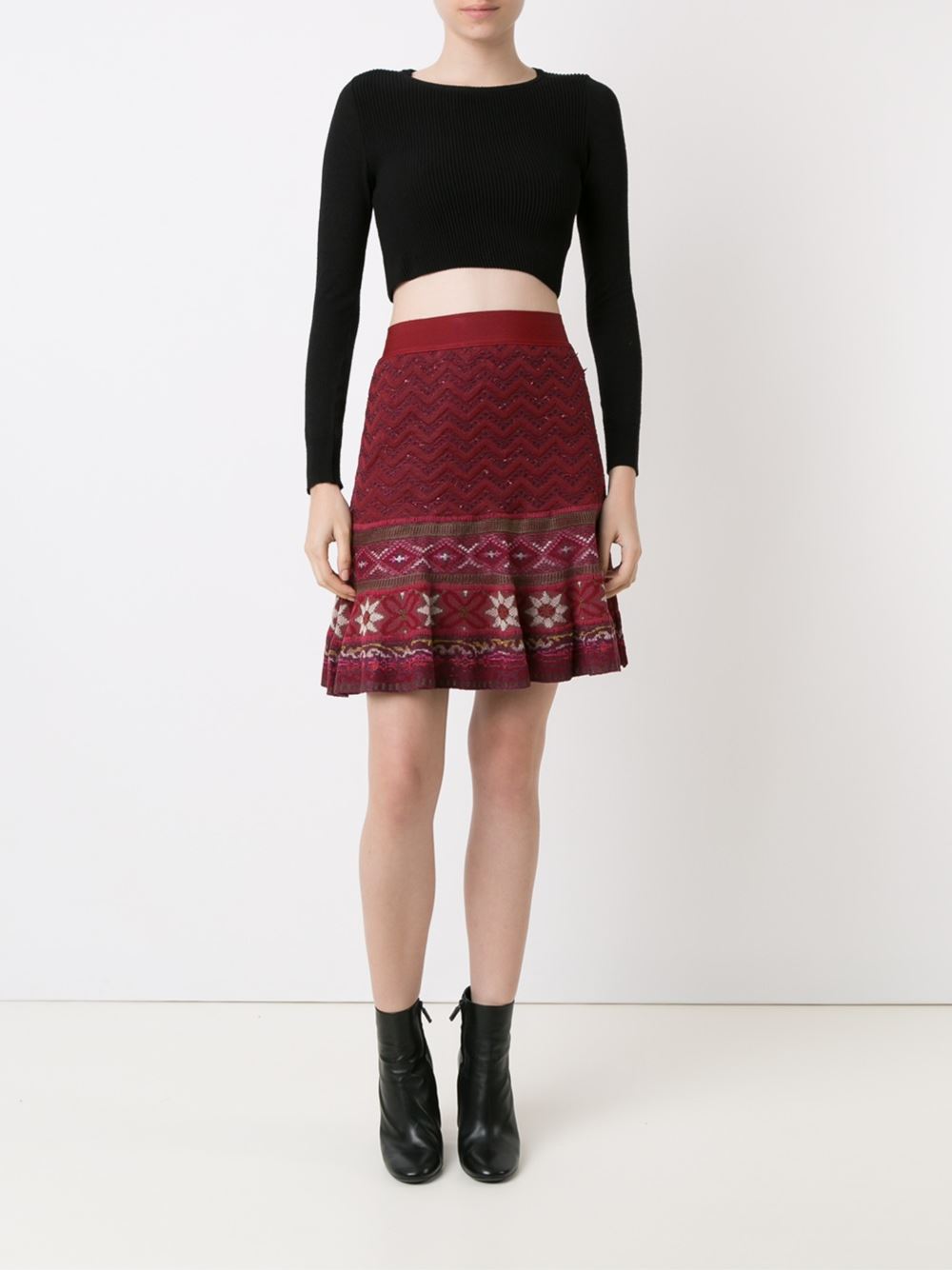 tricot flared skirt