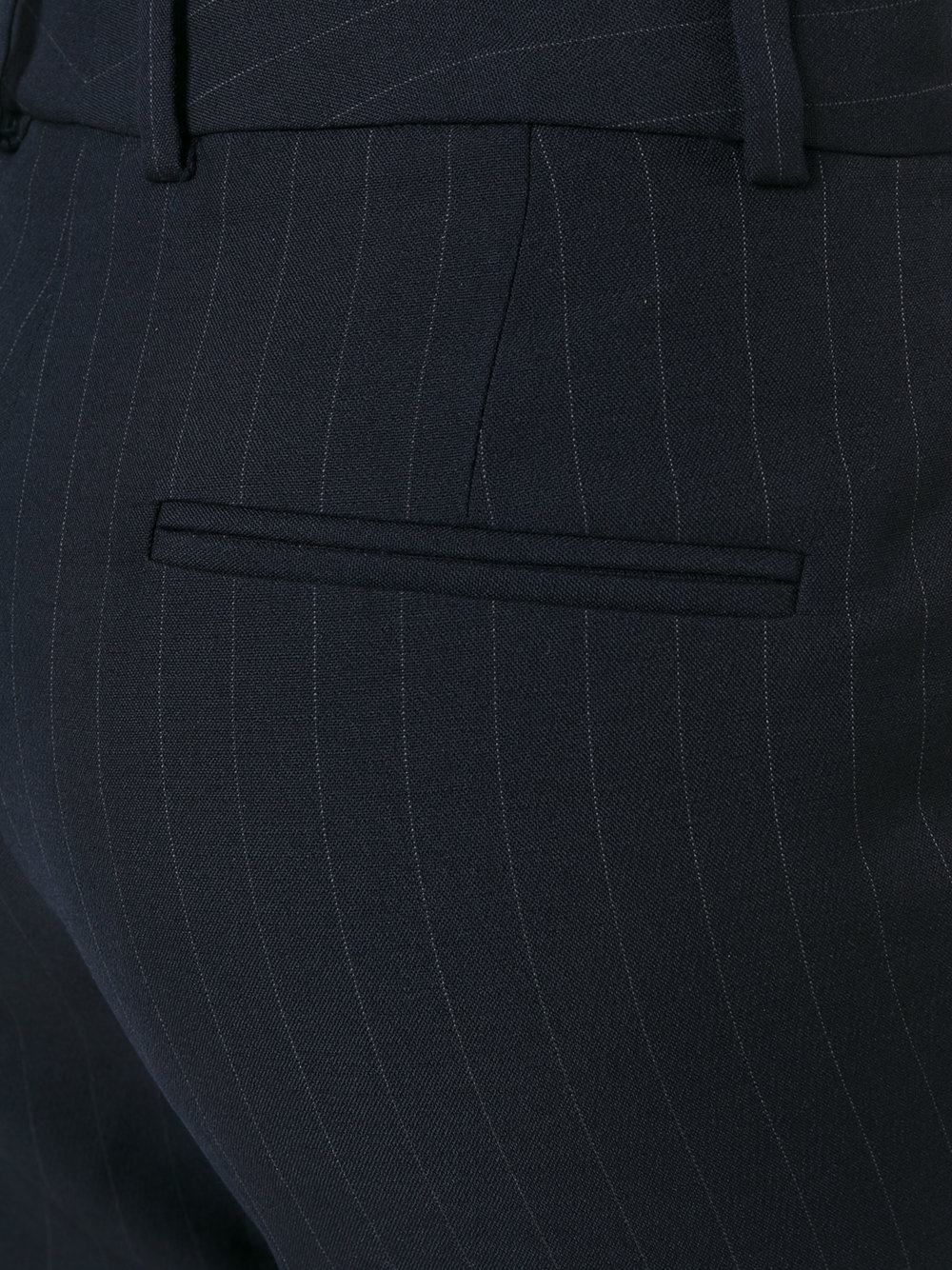 pinstriped tailored trousers