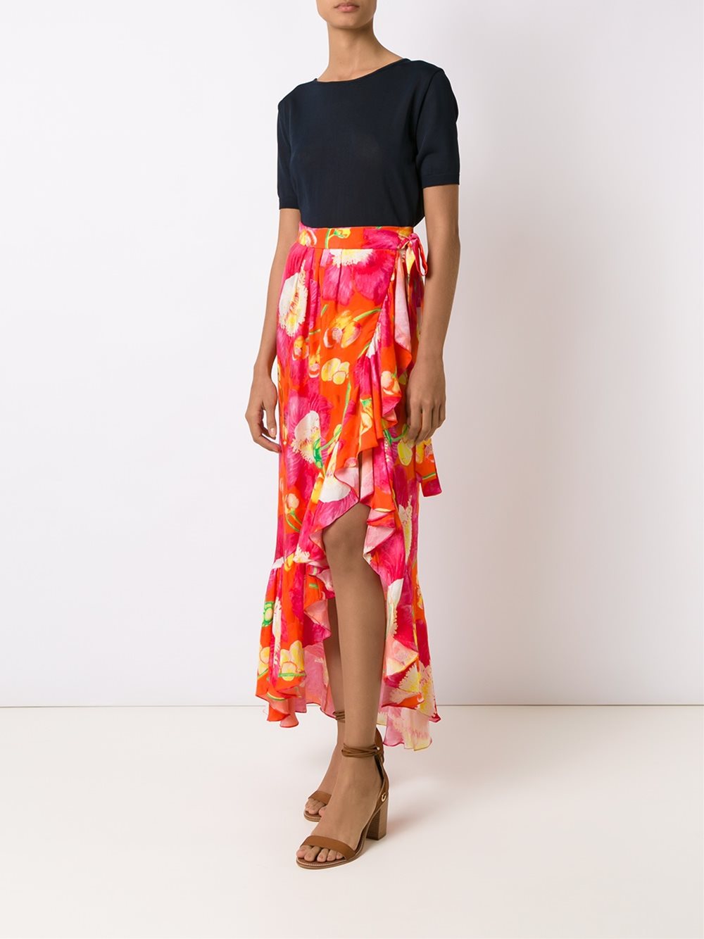 silk printed skirt