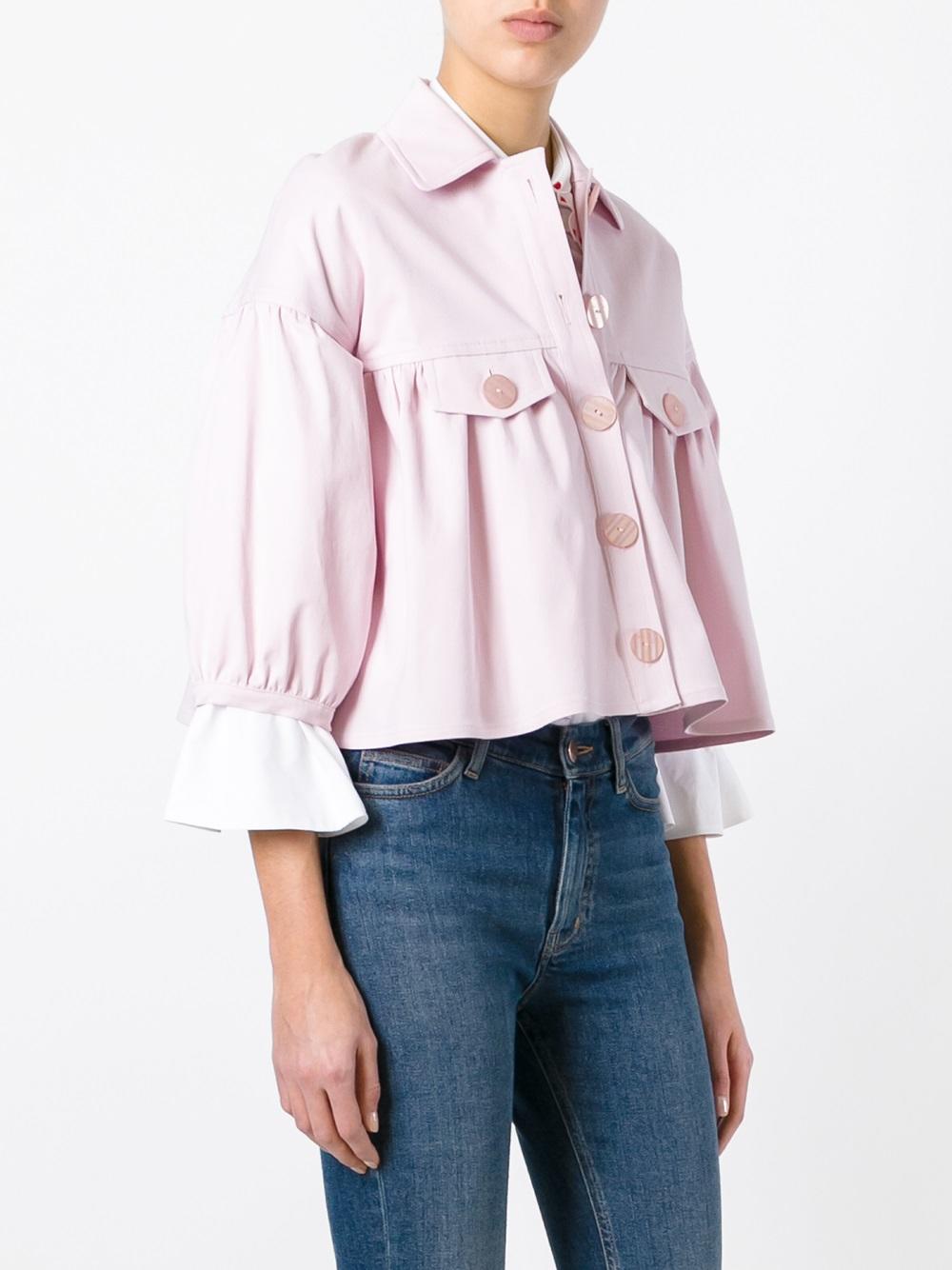 ruffled cropped jacket