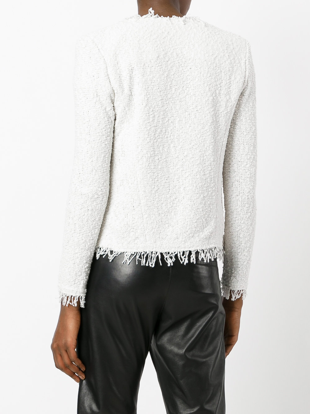 frayed edge cropped jacket