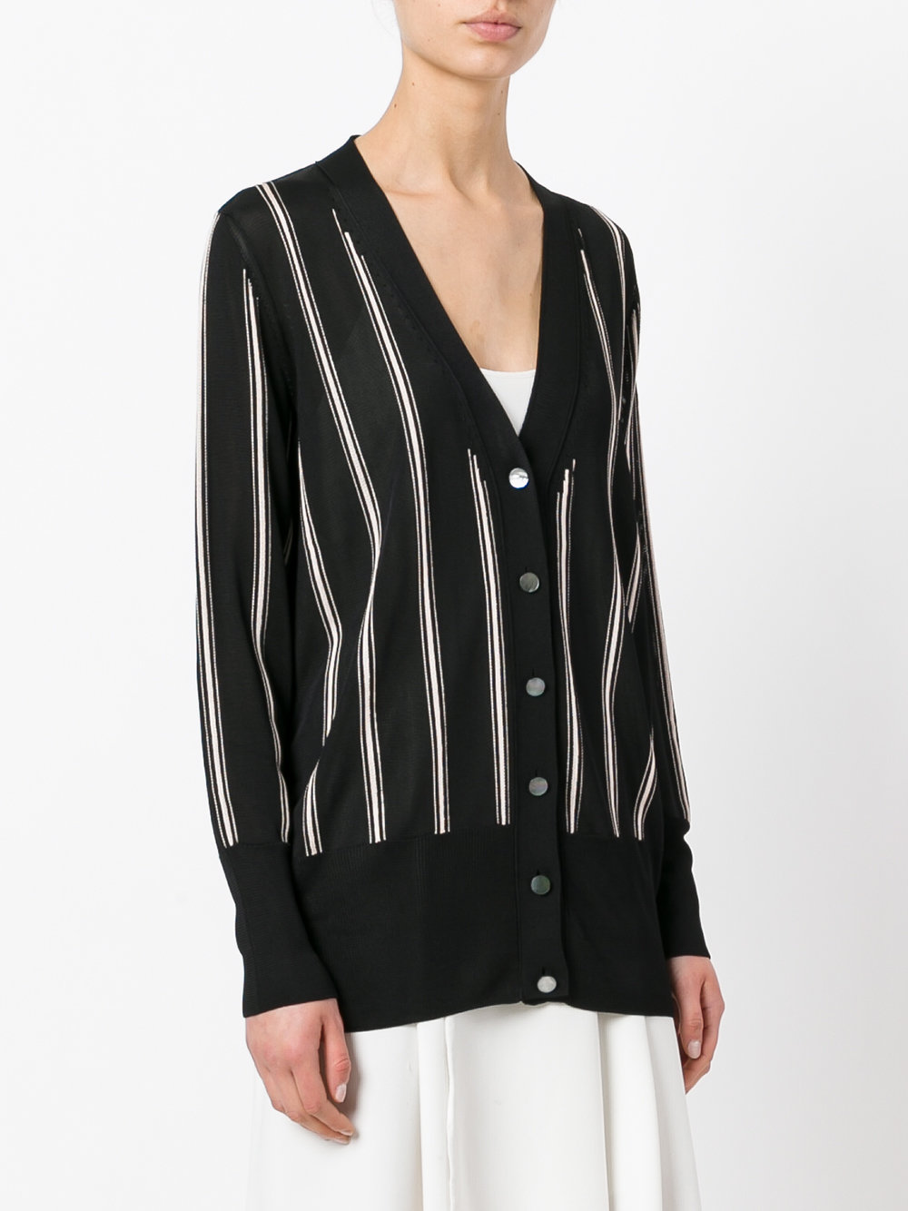 striped knitted cardigan
