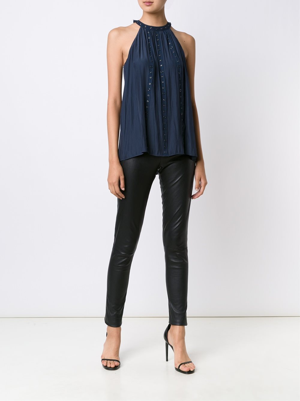 pleated halter neck top