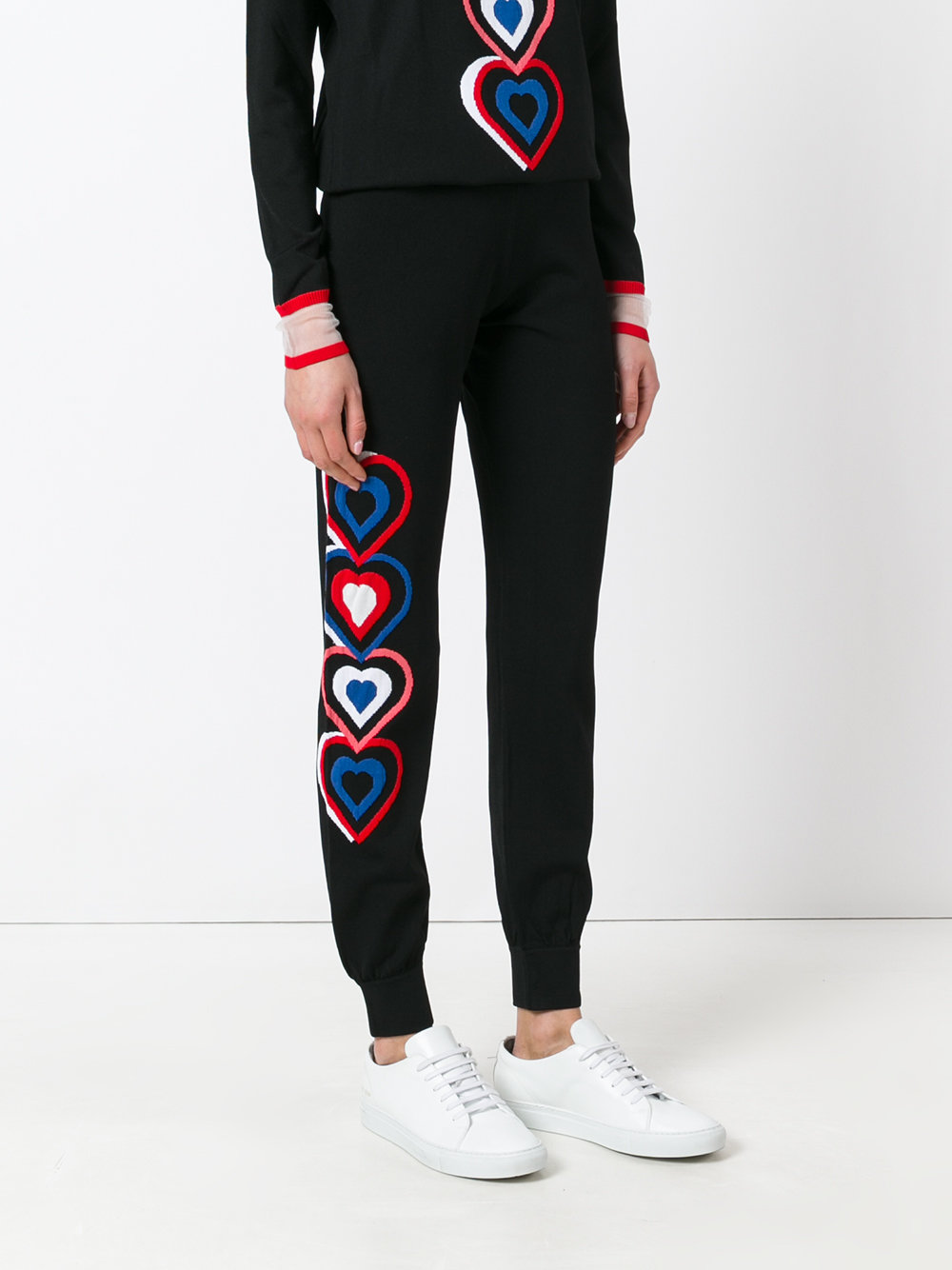 heart print track pants