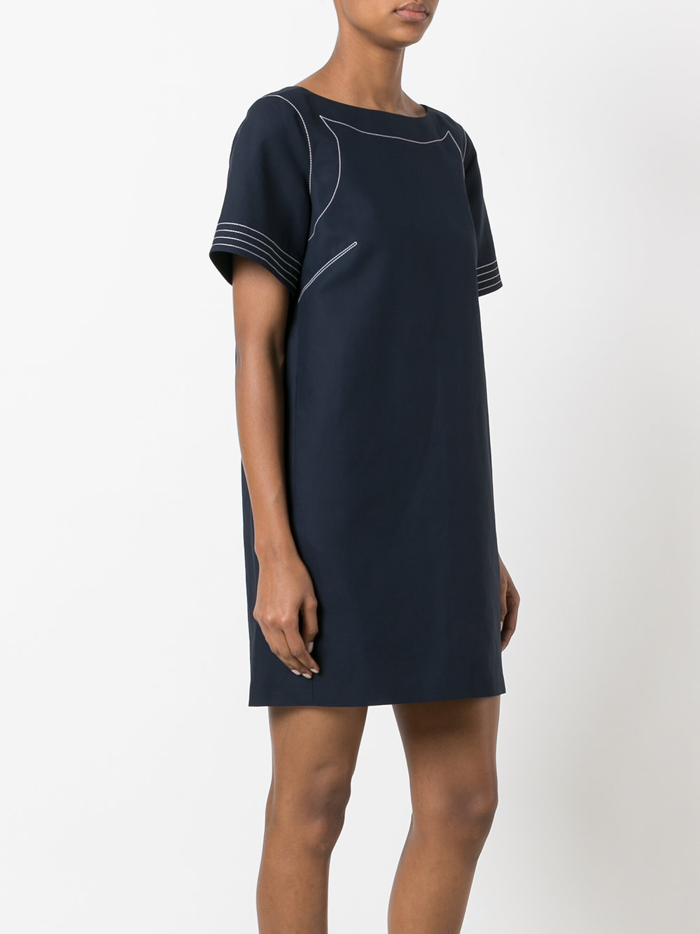 contrast stitch T-shirt dress