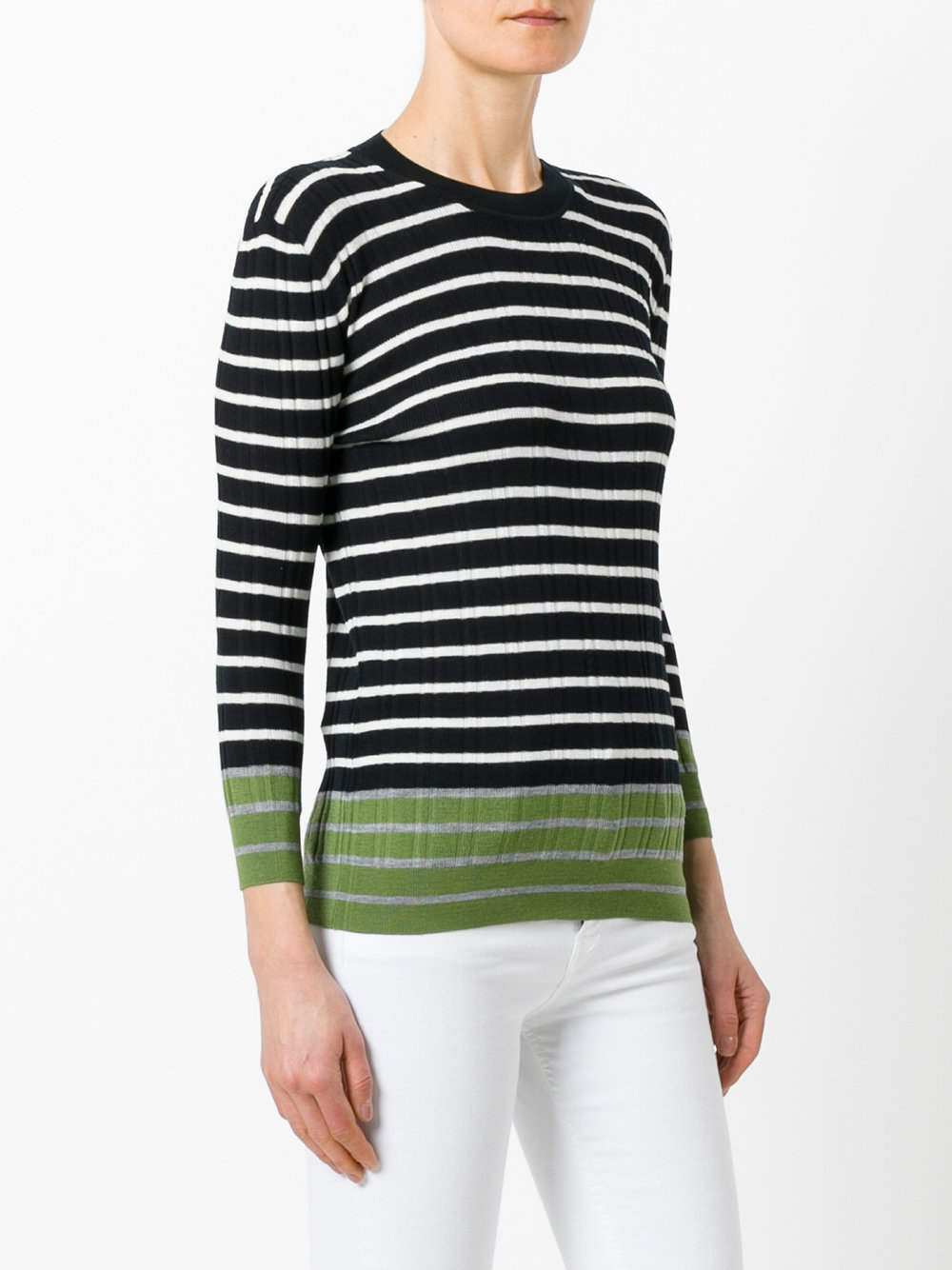 striped contrast sweater