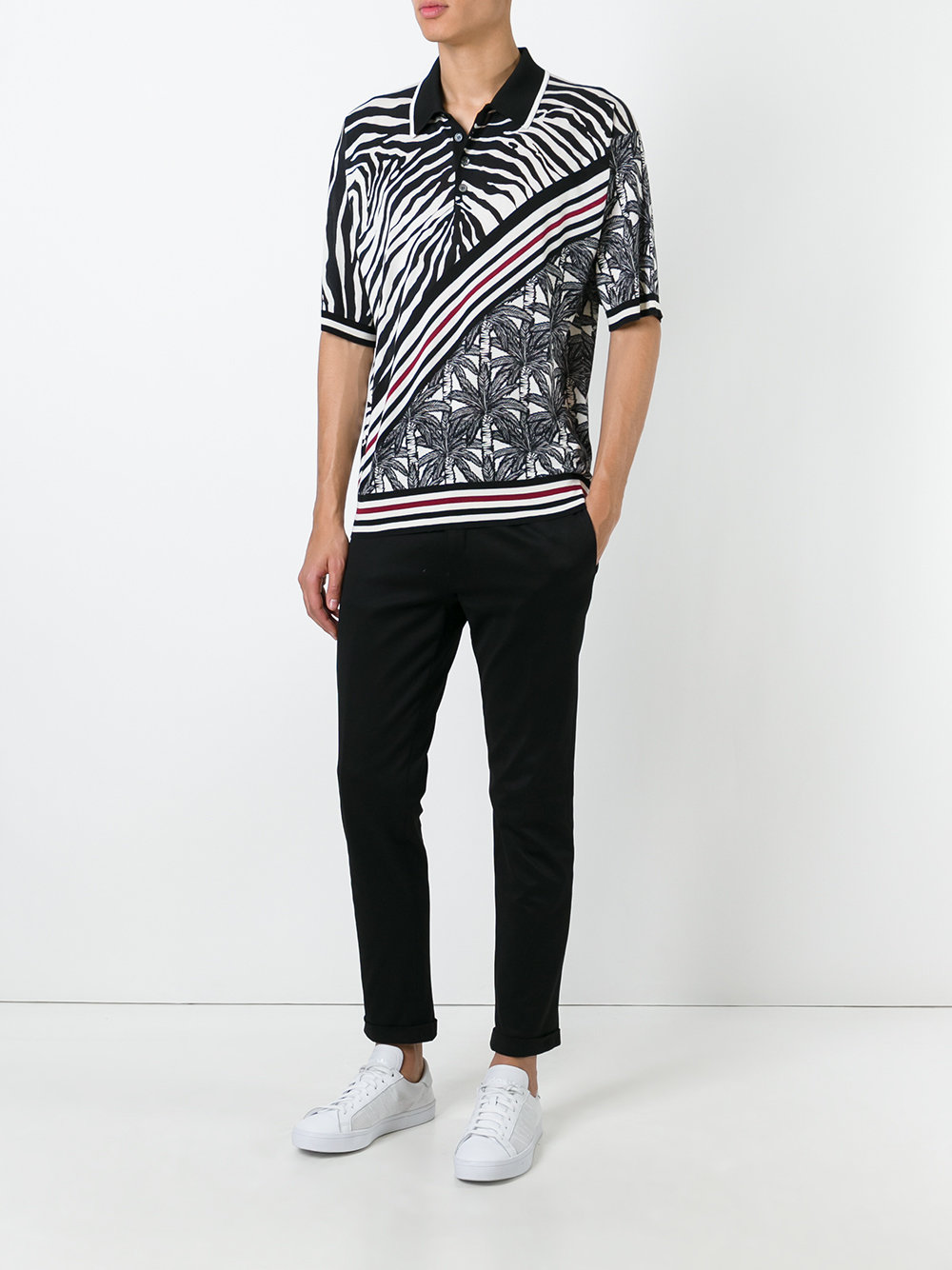 zebra stripe polo shirt