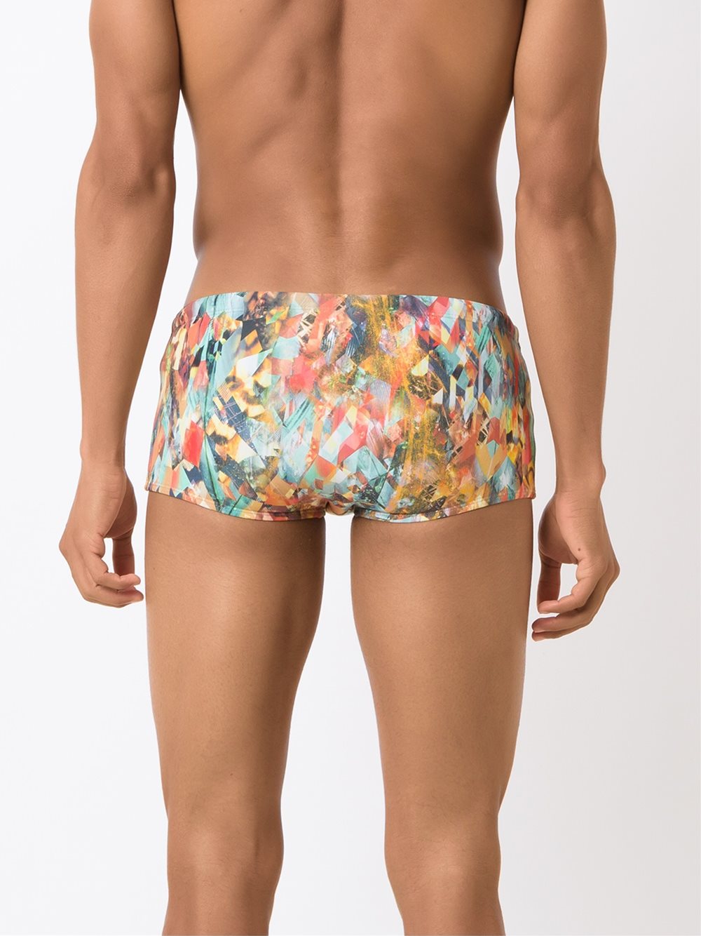 abstract print swim trunks