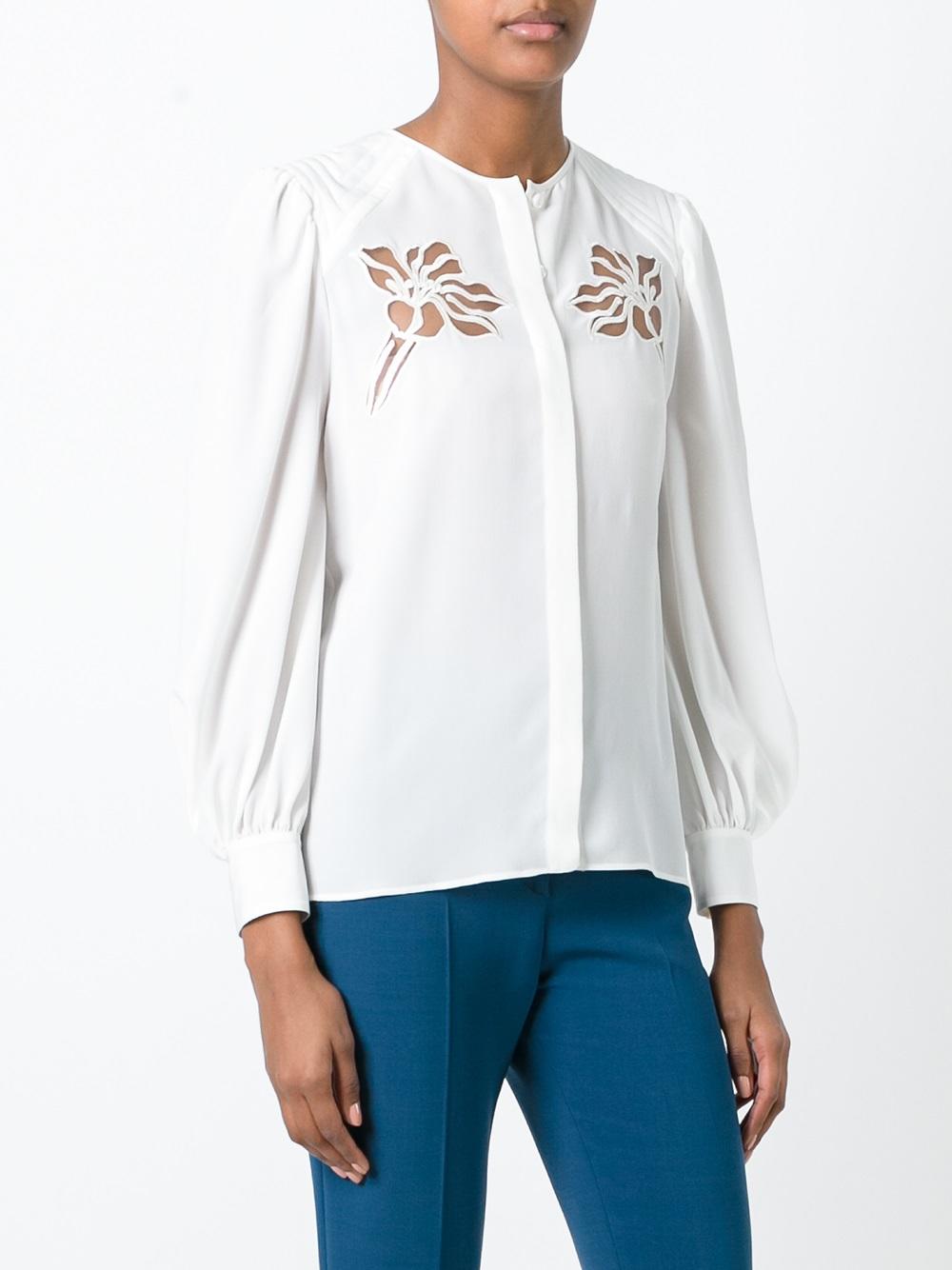 floral embroidered shirt