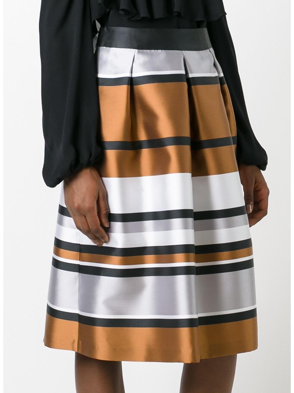 metallic A-line skirt