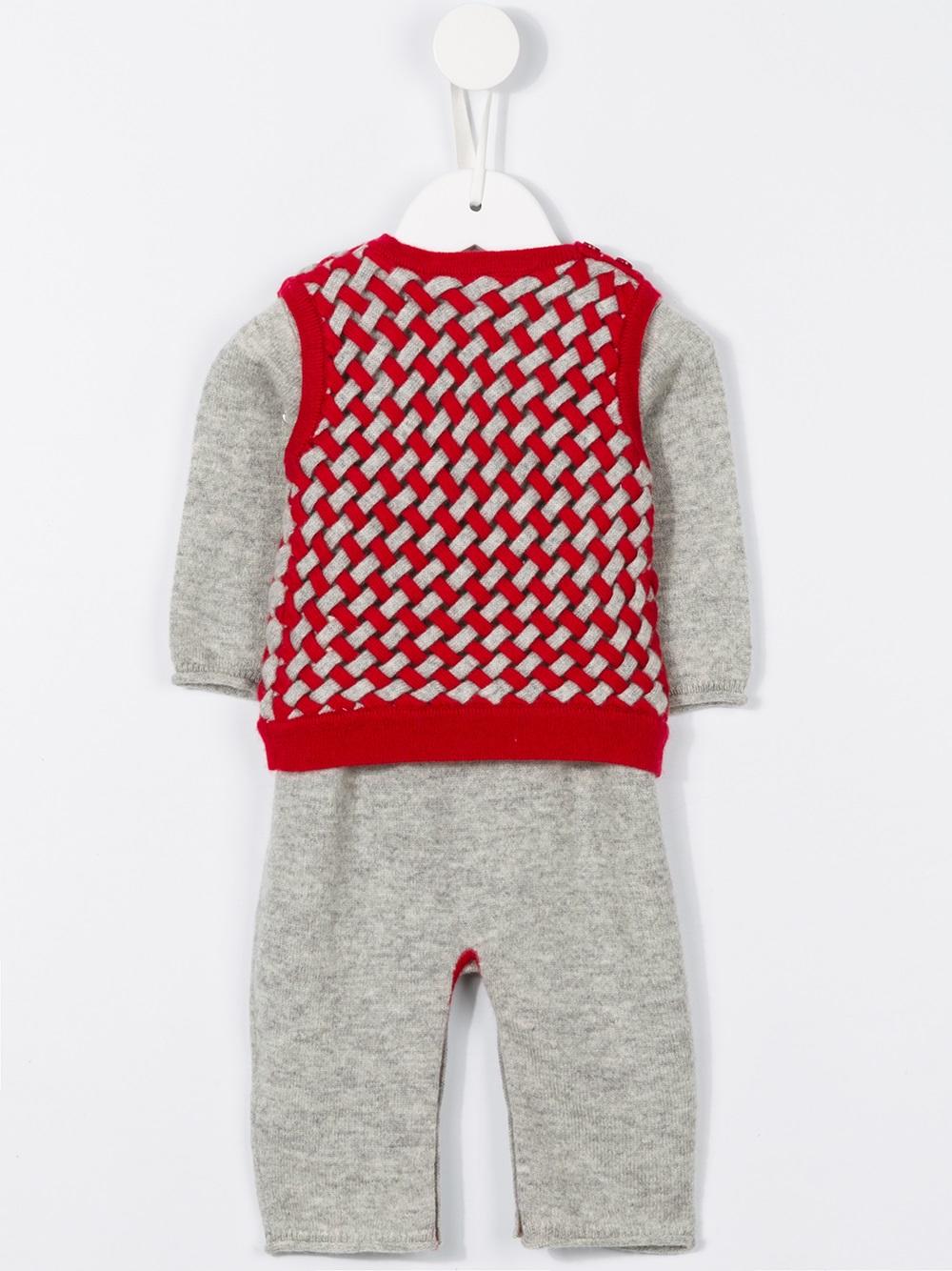 Woven knitted romper