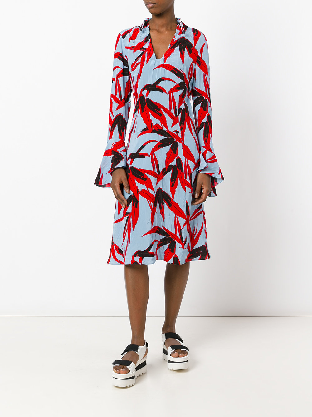 Swash print midi dress