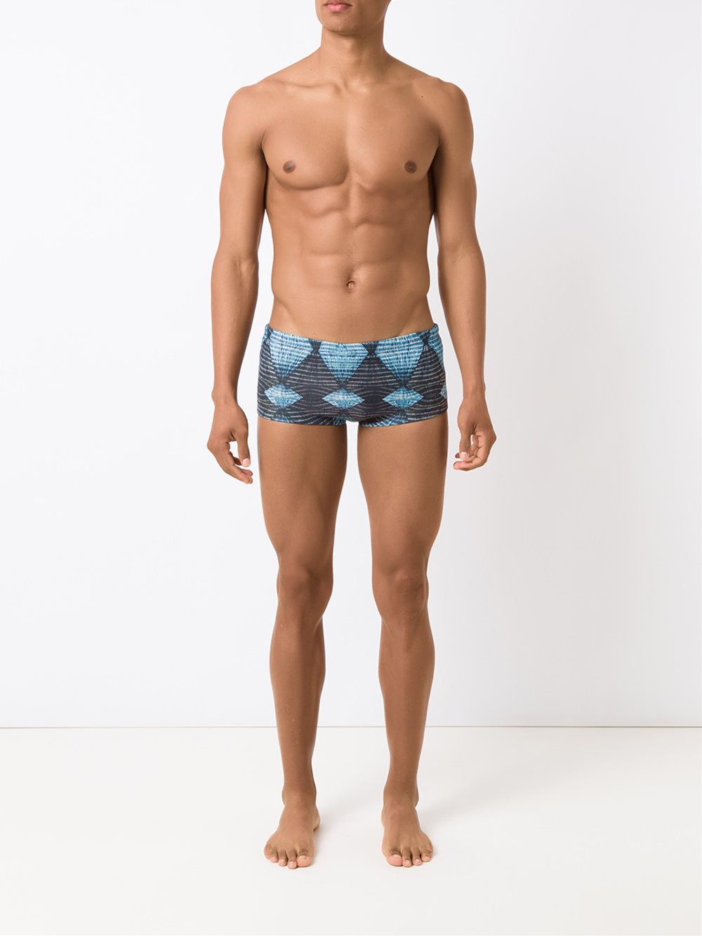 printed swim trunks