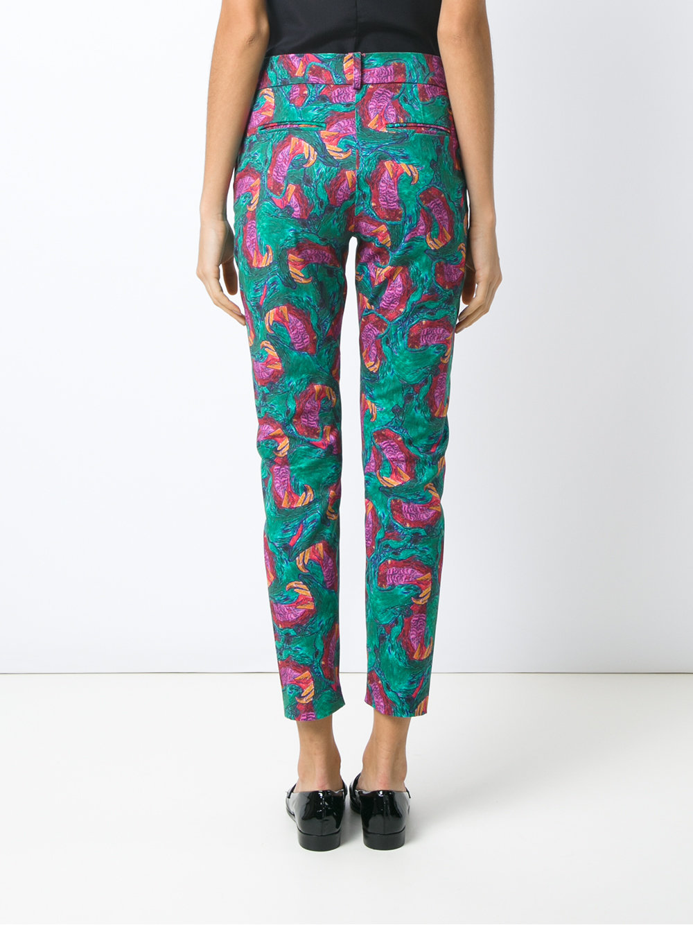 abstract print skinny trousers