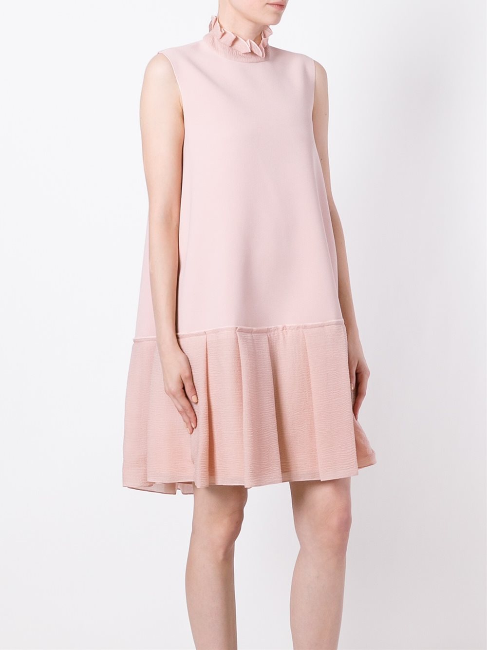 pleated mini dress