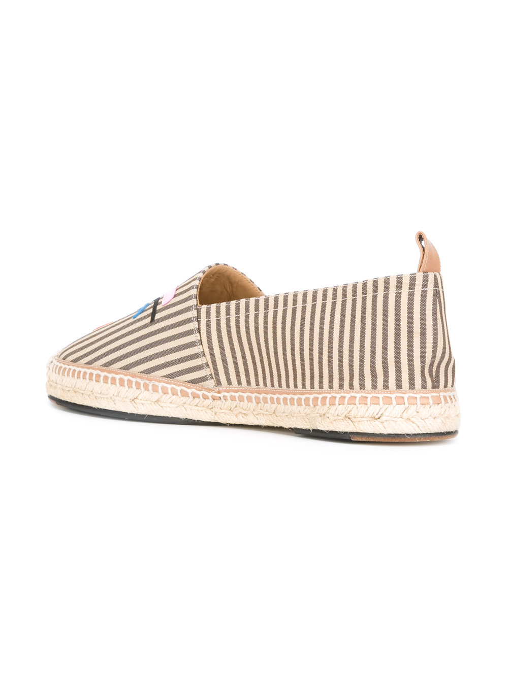 face embellished striped espadrilles