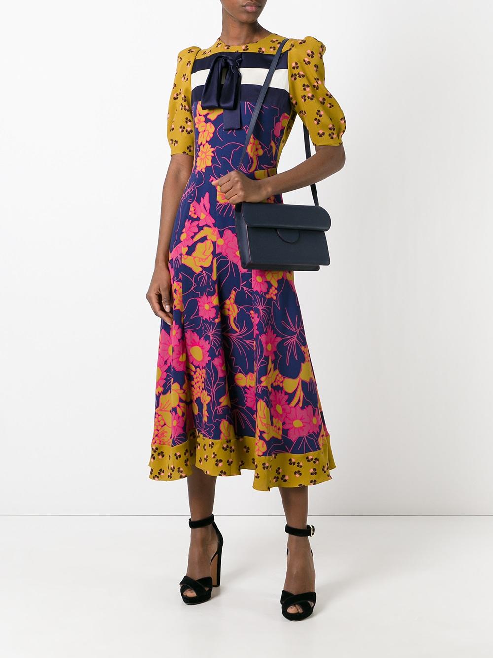 long printed bow dress 