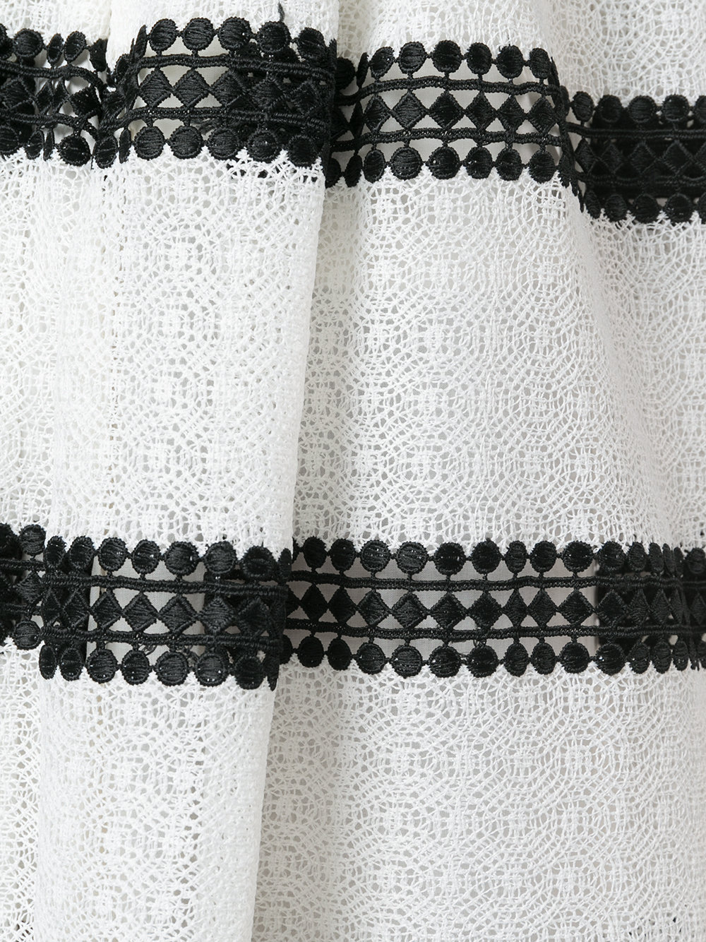 striped lace pleated skirt