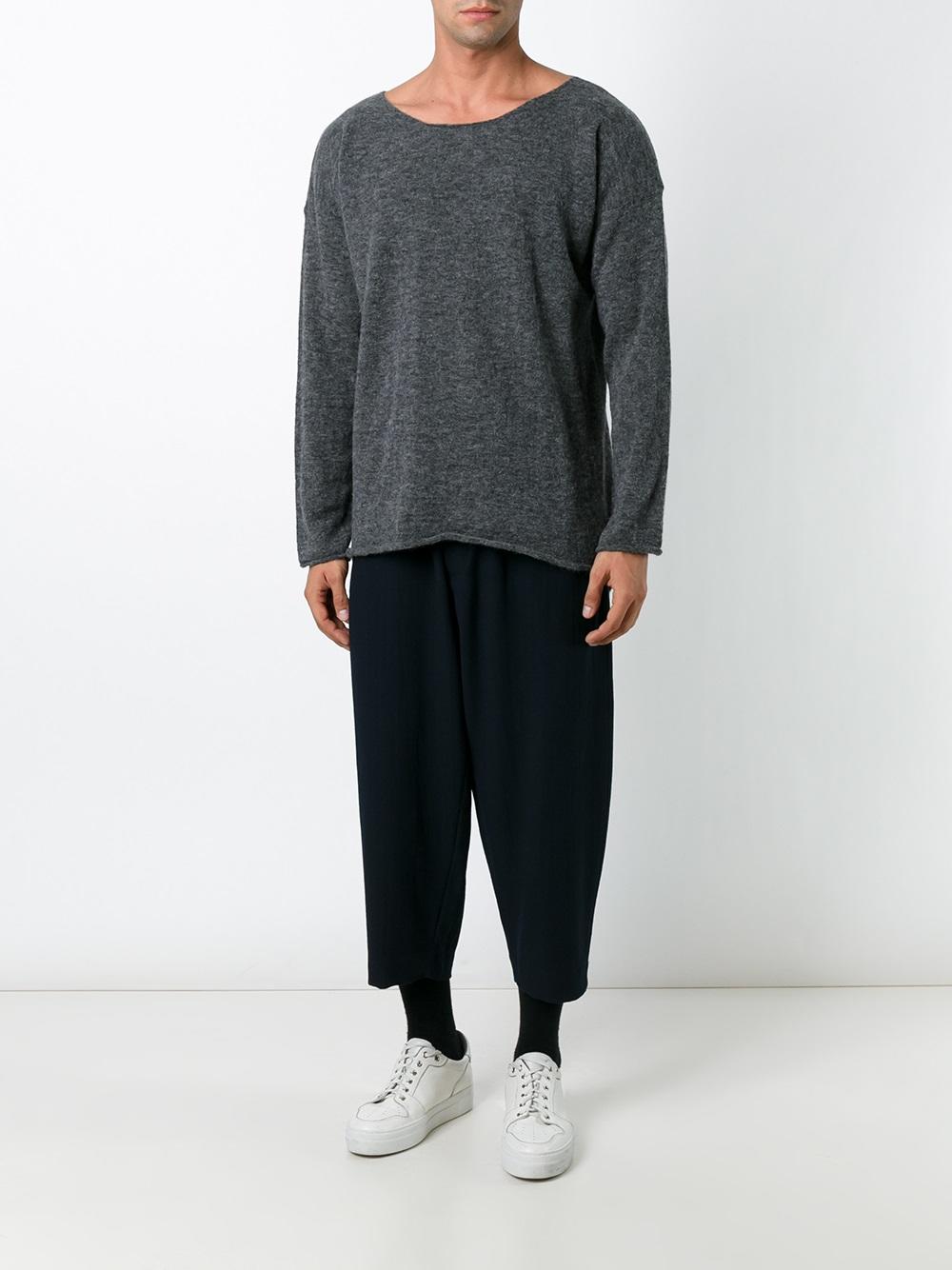 raw edge tail hem jumper