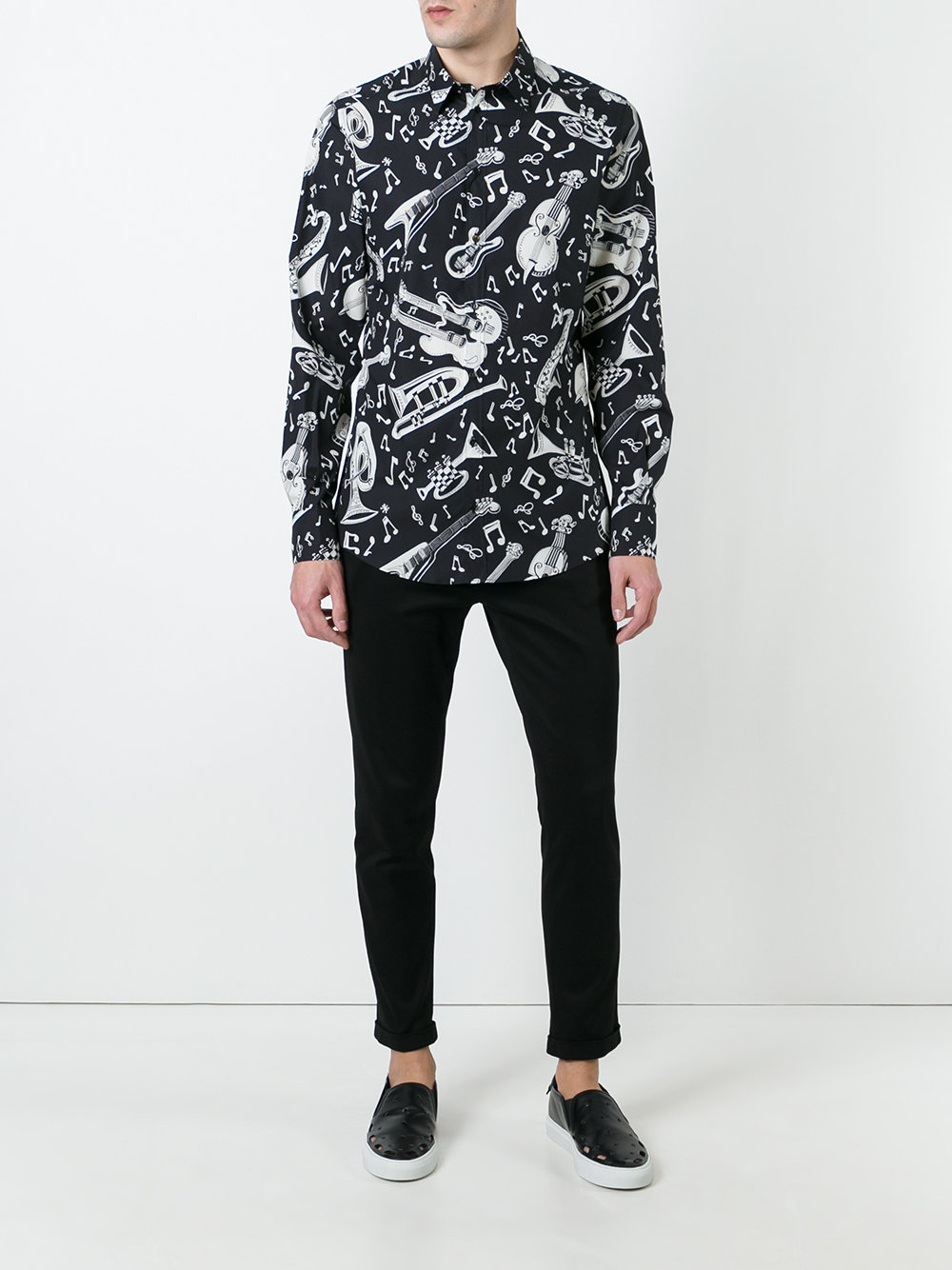 musical instrument print shirt