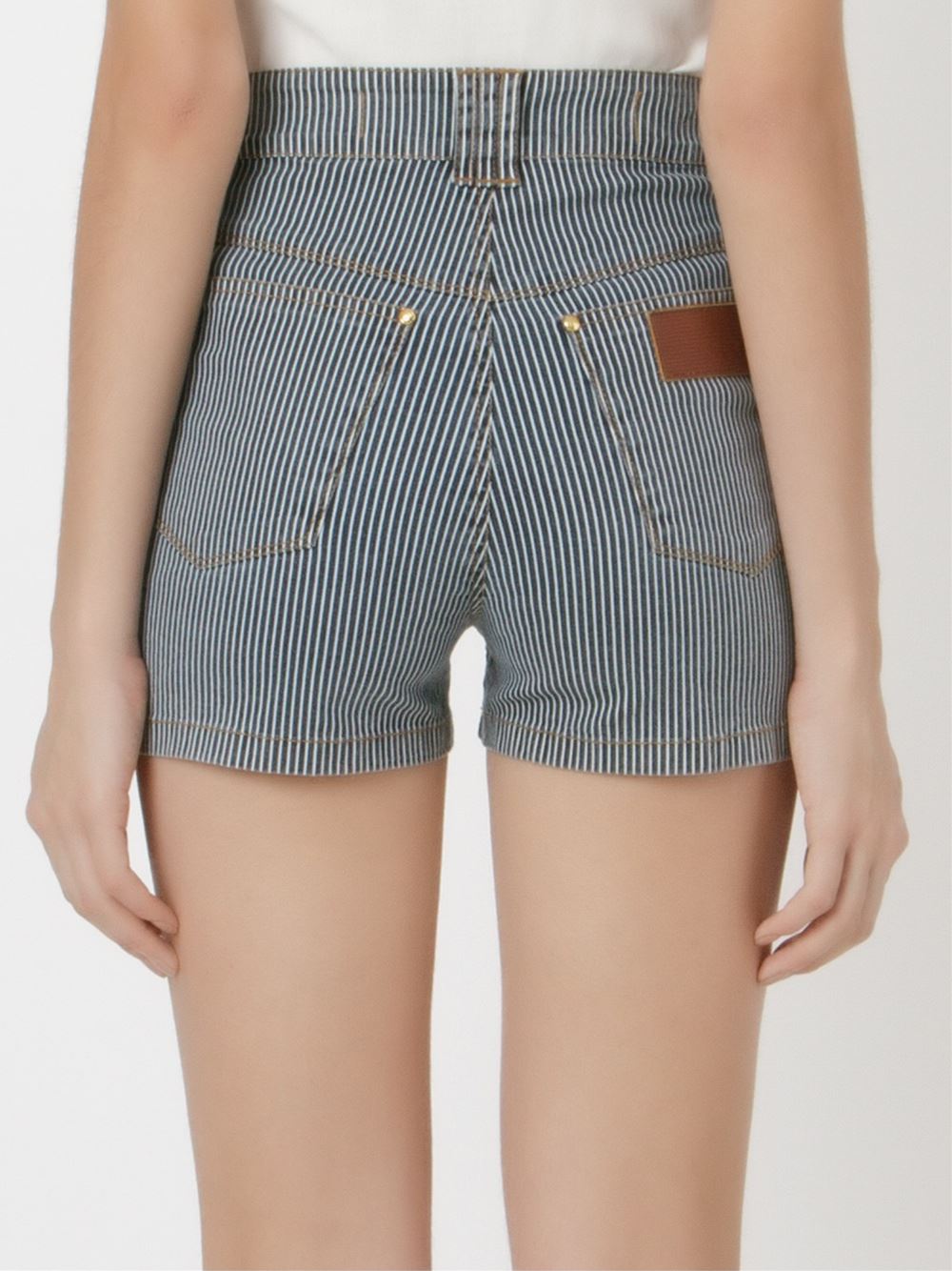 striped high waist shorts