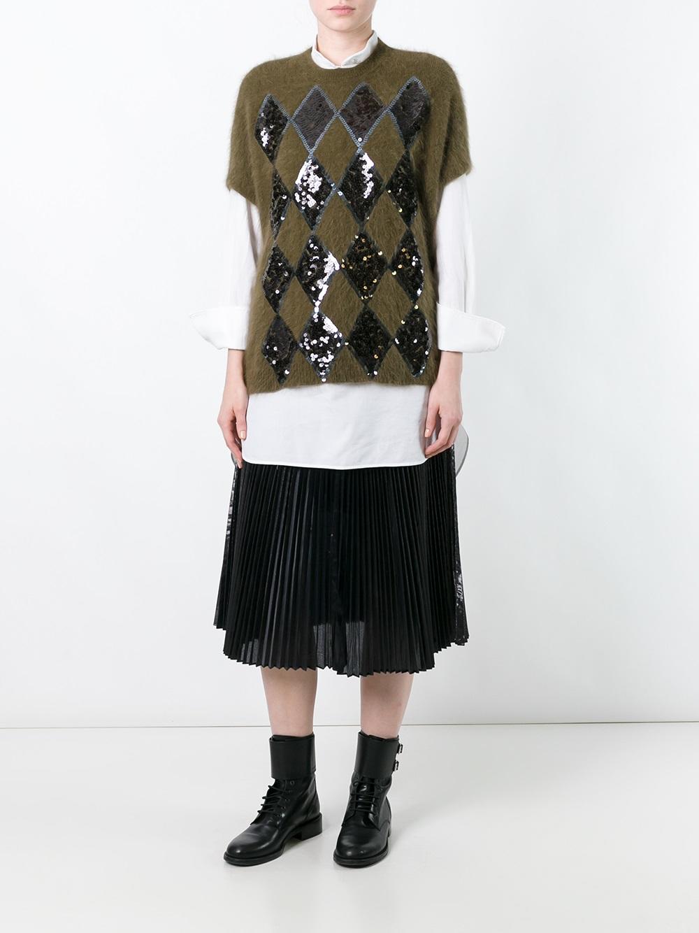 sequin embellished shortsleeved jumper 