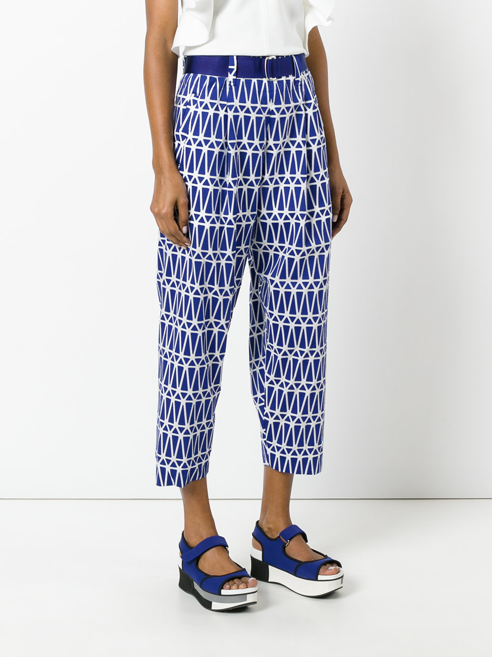 printed cropped trousers