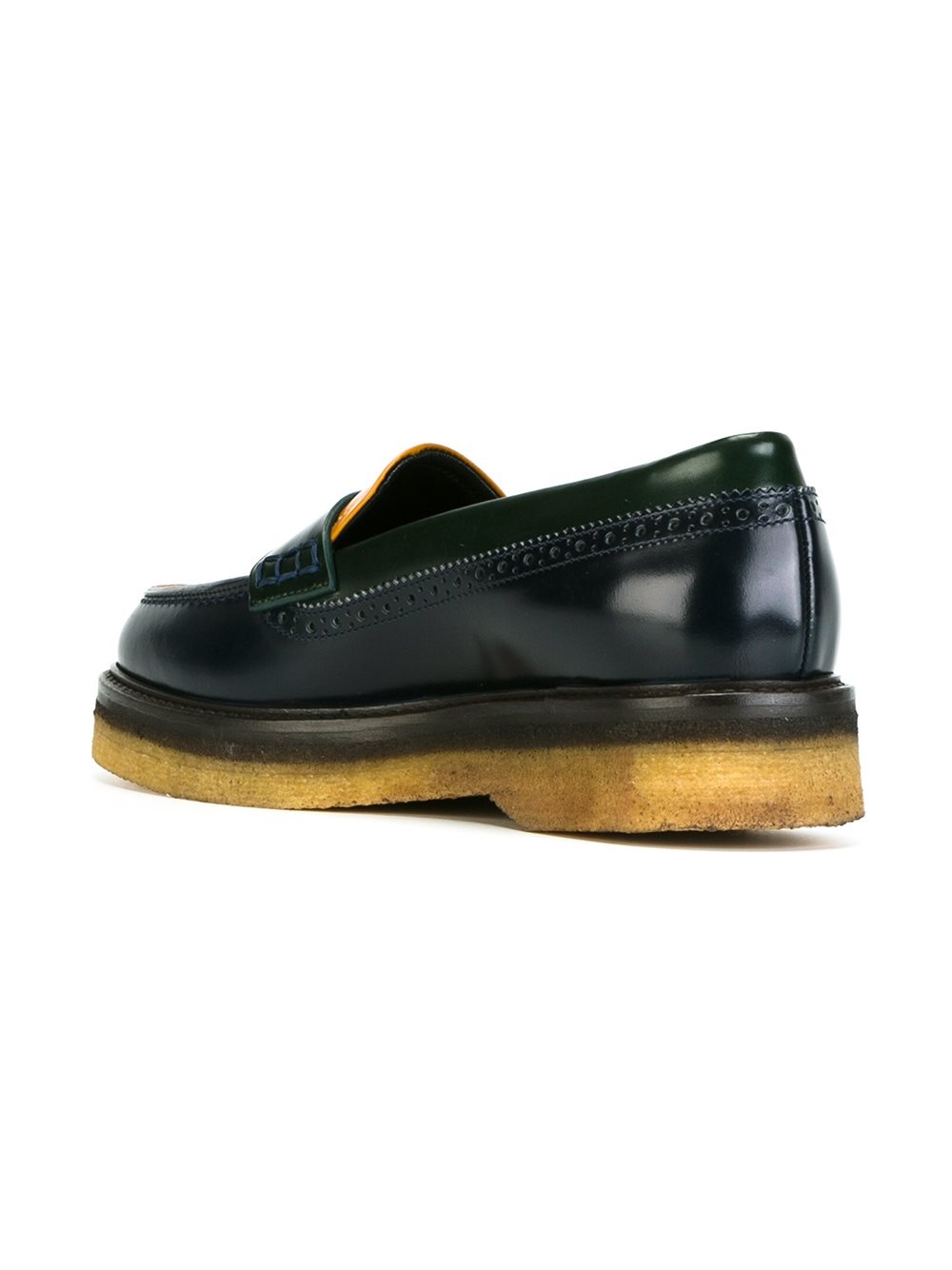 colour block penny loafers