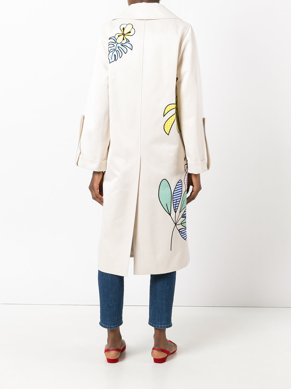 parrot applique trench coat 