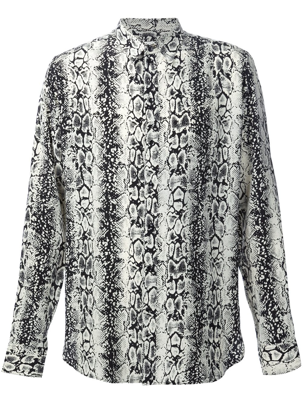 蛇纹图案长袖衬衫