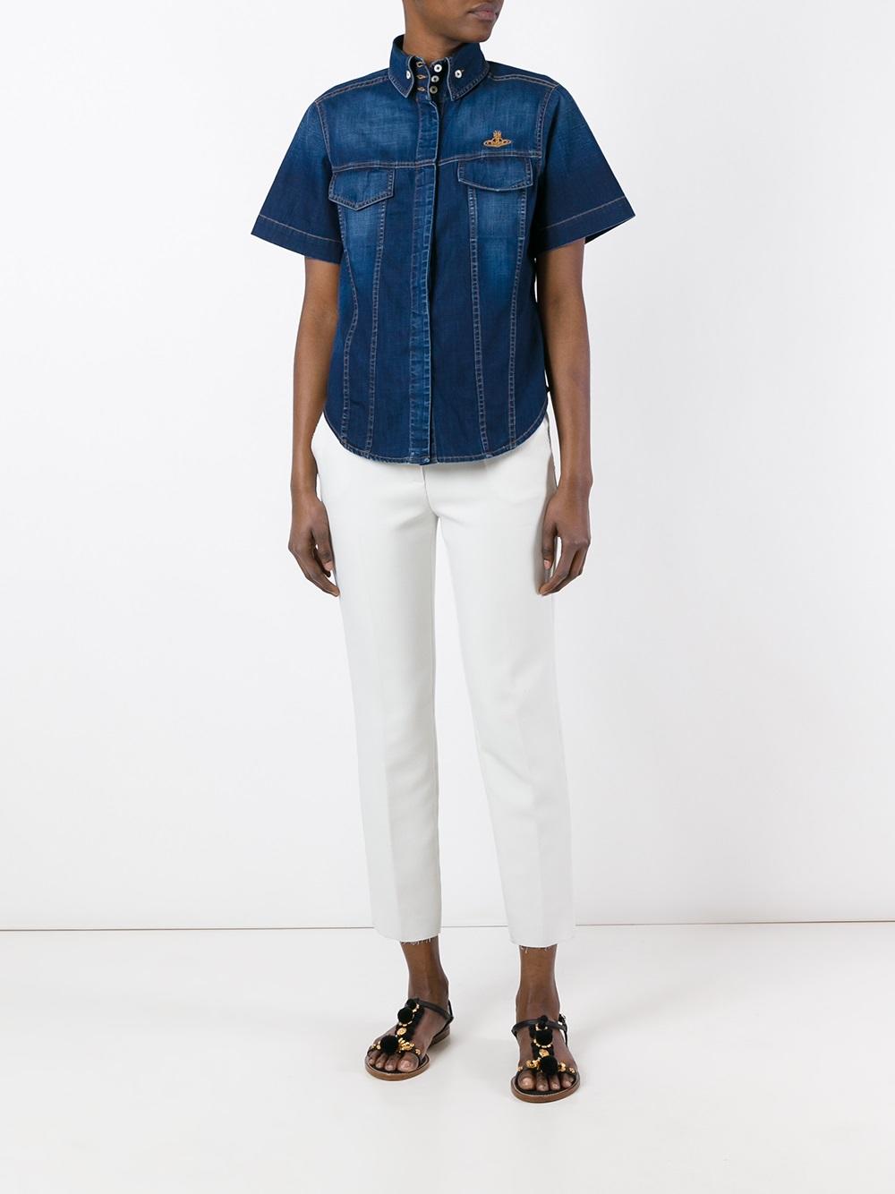 shortsleeved denim shirt