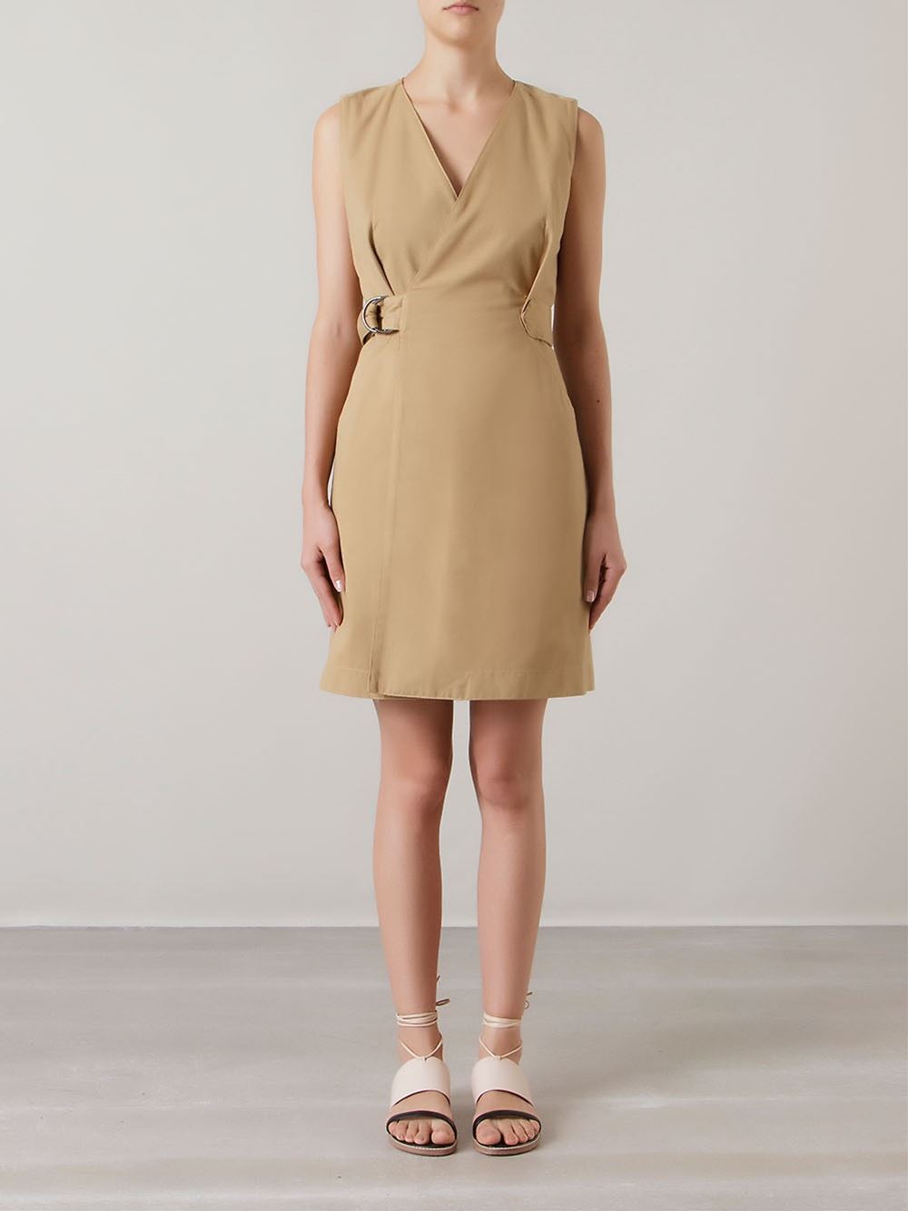 v-neck A-line dress