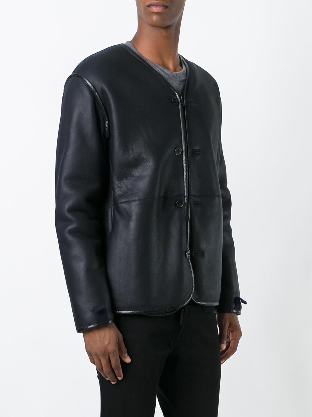 zip front shearling coat