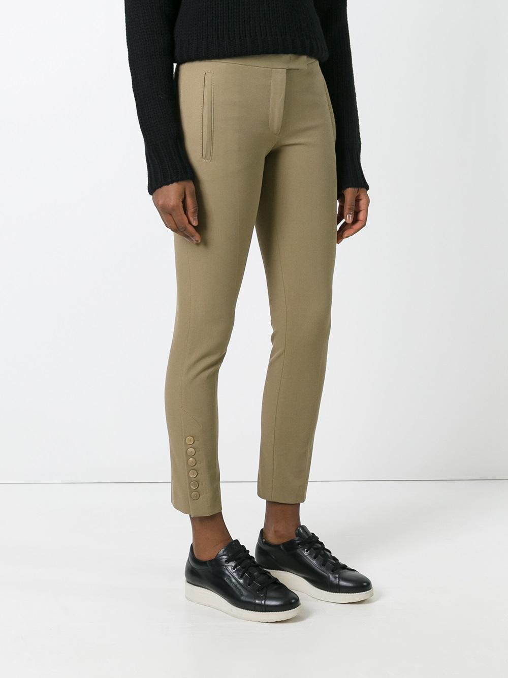 buttoned cropped trousers