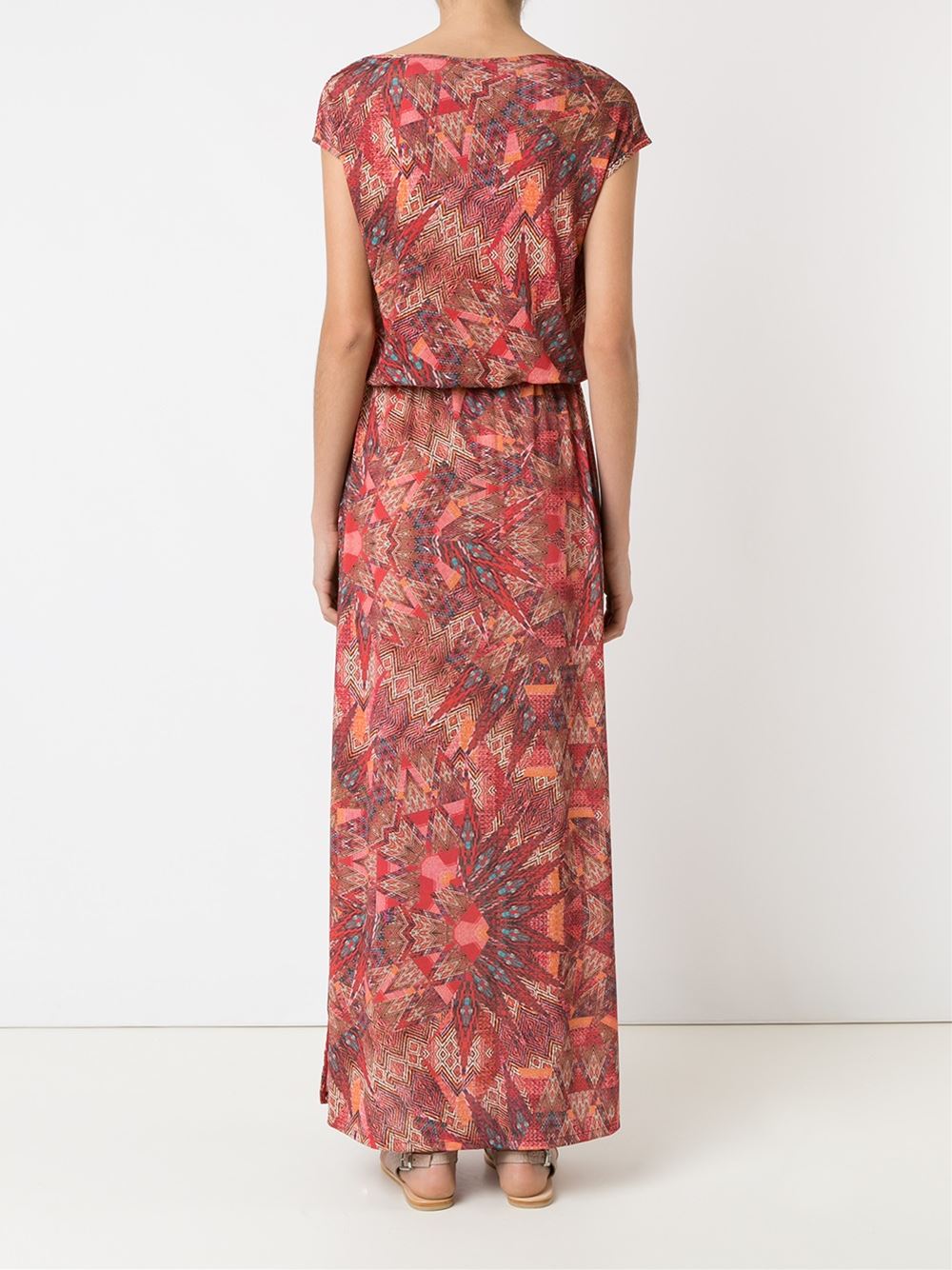 abstract print long dress