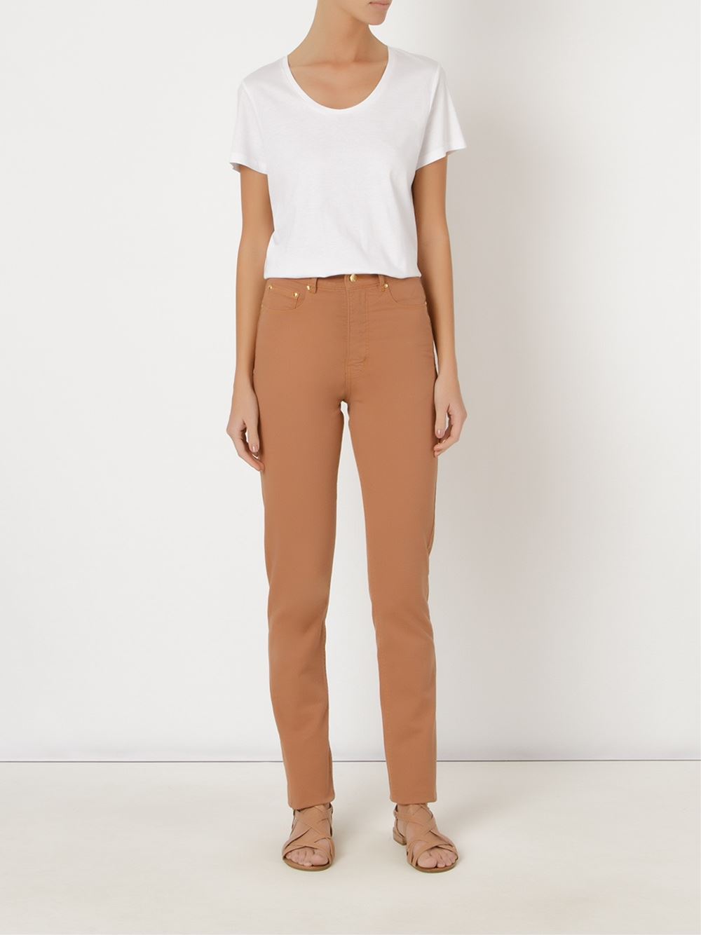 high waist skinny trousers