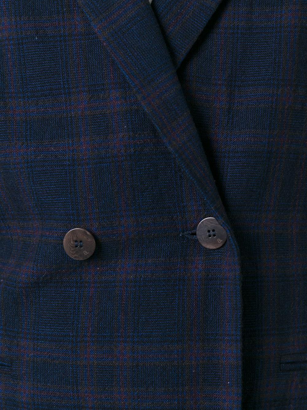 checked buttoned blazer
