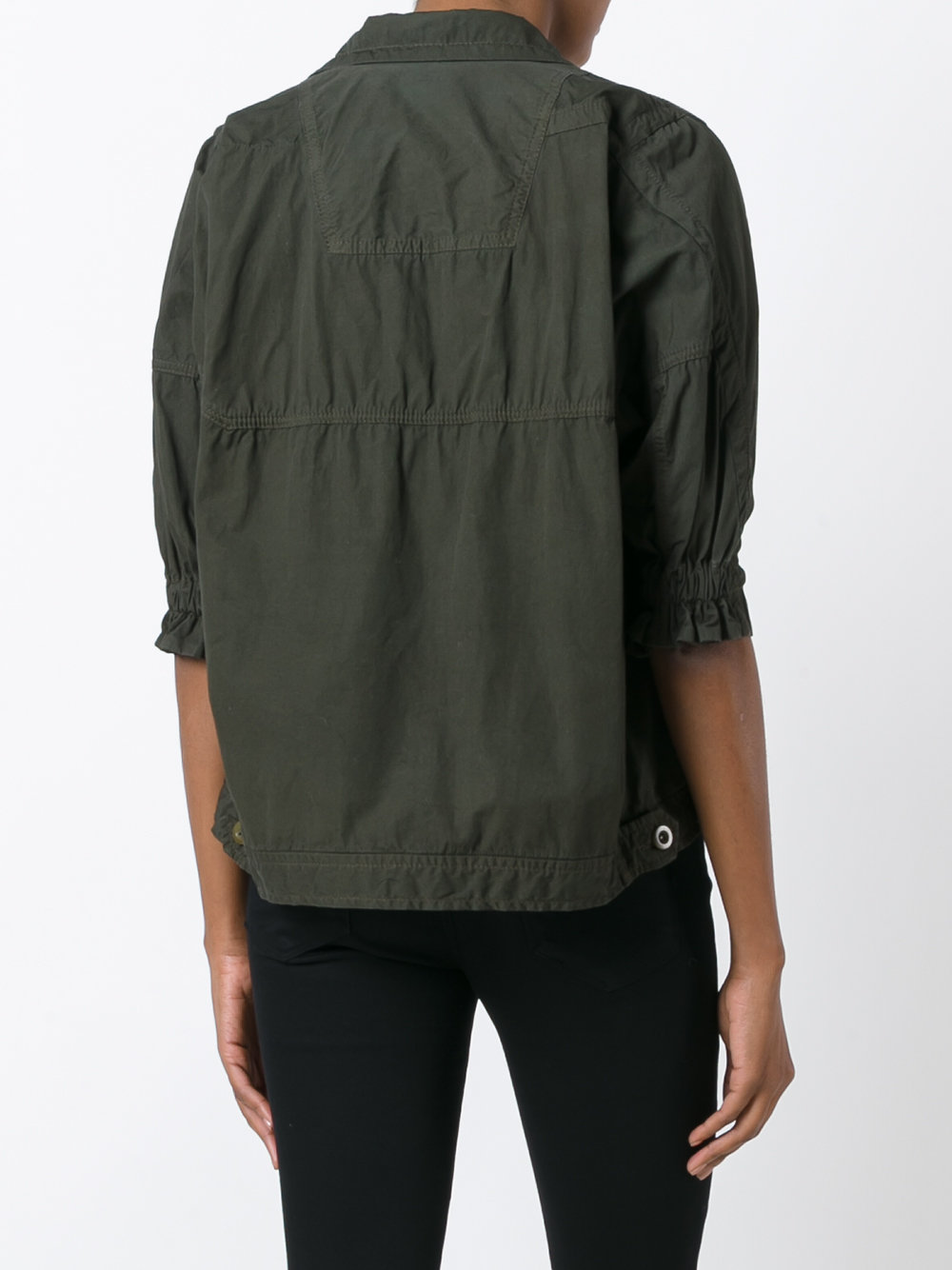 crinkled effect military jacket