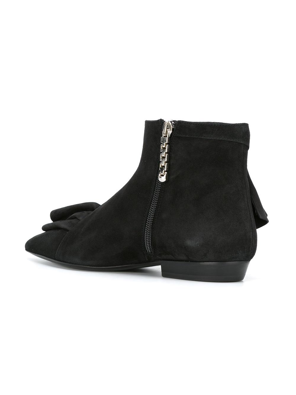 ruffled detail ankle boots