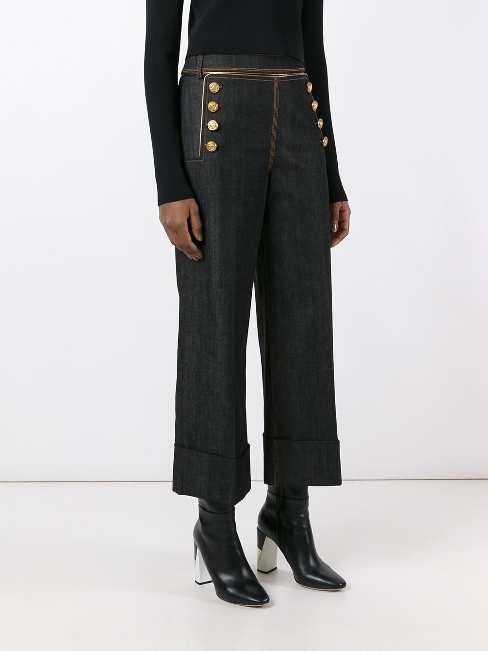 straight cropped trousers