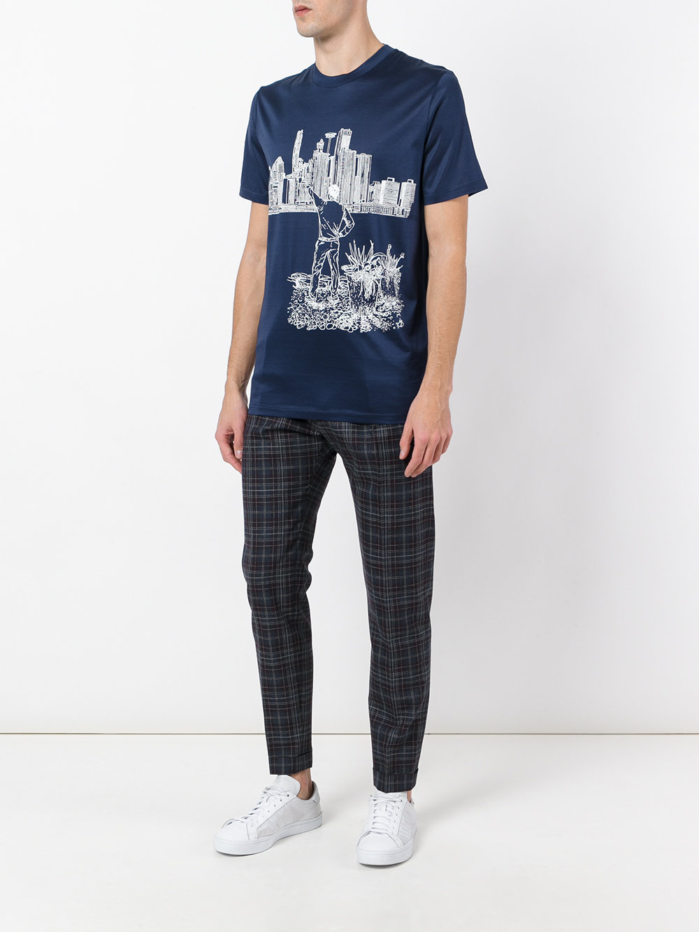 landscape print T-shirt 