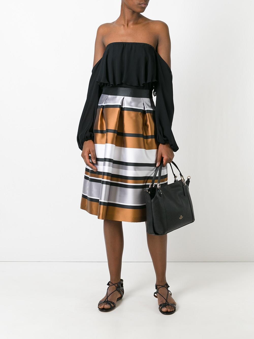metallic A-line skirt