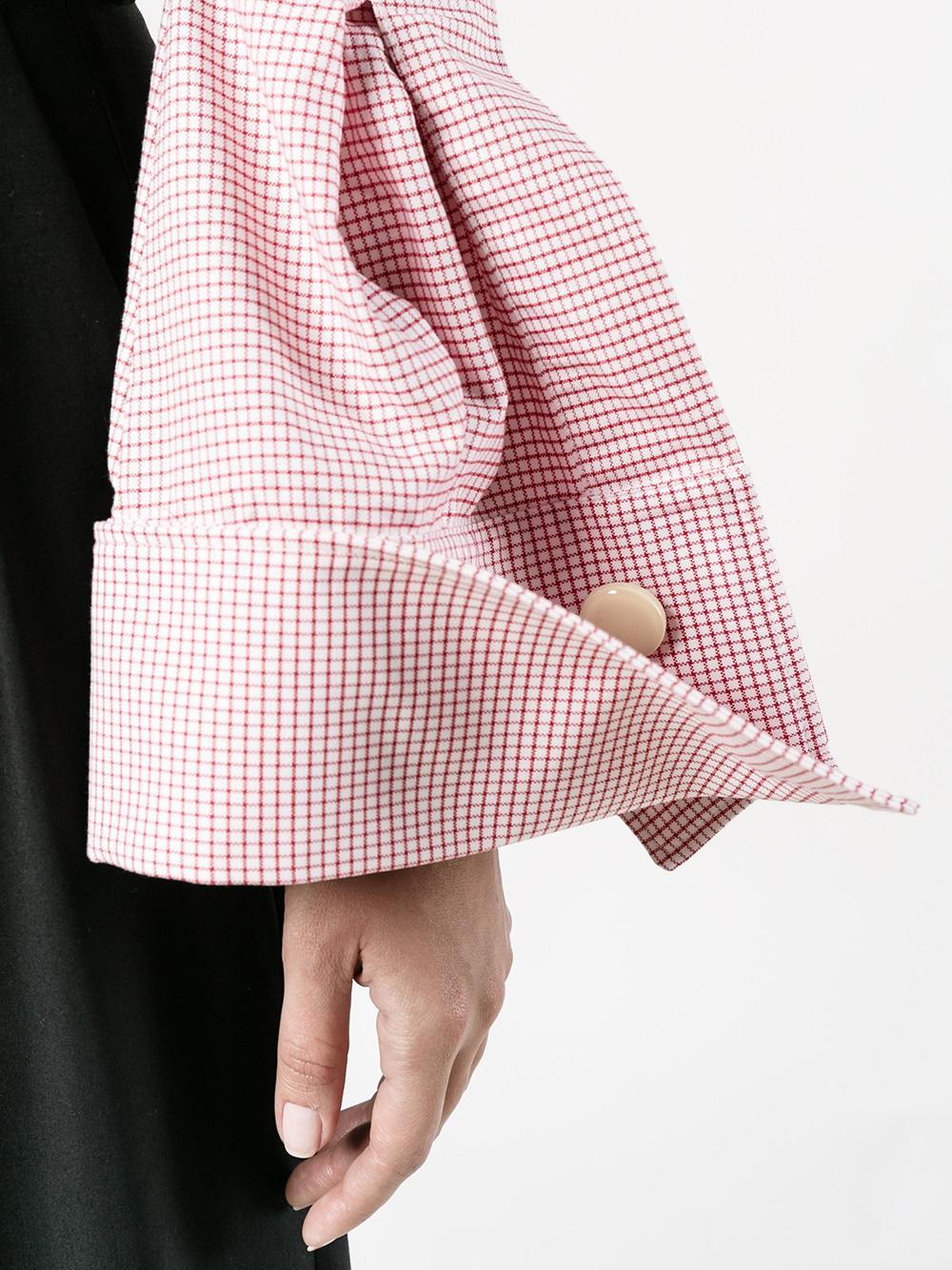 Checked Off-Shoulder Blouse 