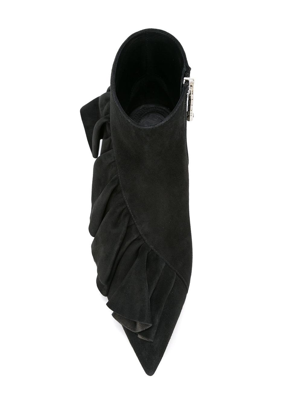 ruffled detail ankle boots